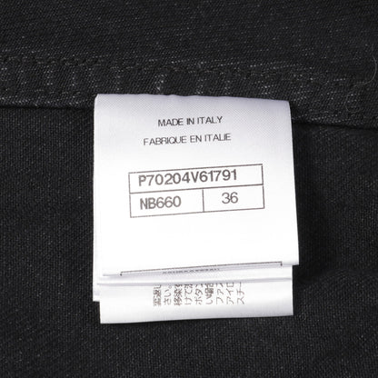 ココマーク カメリア デニムジャケット コットン ブラック エンボス加工 シャネル アウター CHANEL