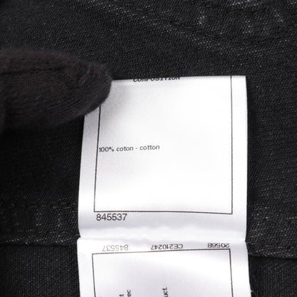 ココマーク カメリア デニムジャケット コットン ブラック エンボス加工 シャネル アウター CHANEL