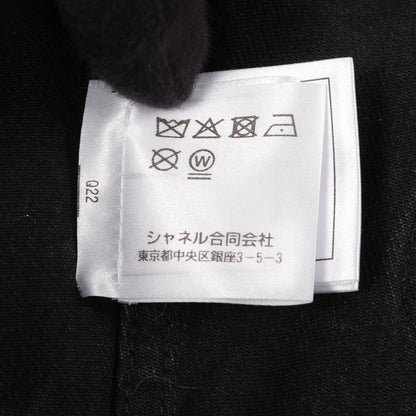 ココマーク カメリア デニムジャケット コットン ブラック エンボス加工 シャネル アウター CHANEL