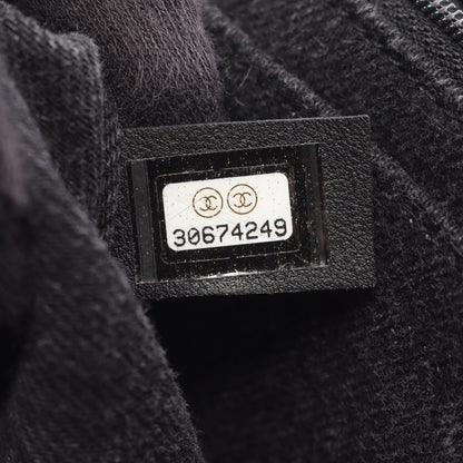 マトラッセ Wチェーンショルダーバッグ デニム ダークグレー シルバー金具 シャネル バッグ CHANEL