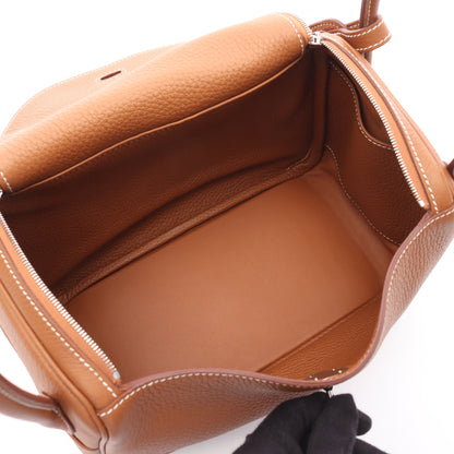 リンディ26 ゴールド ショルダーバッグ トリヨンクレマンス ブラウン シルバー金具 B刻印 エルメス バッグ HERMES