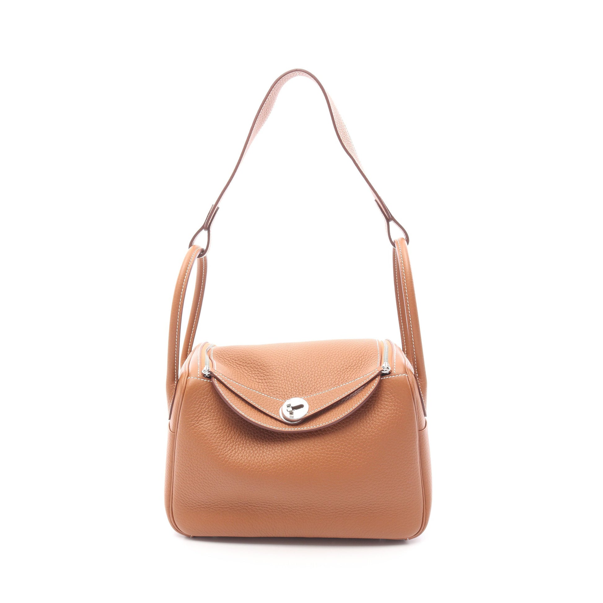 リンディ26 ゴールド ショルダーバッグ トリヨンクレマンス ブラウン シルバー金具 B刻印 エルメス バッグ HERMES