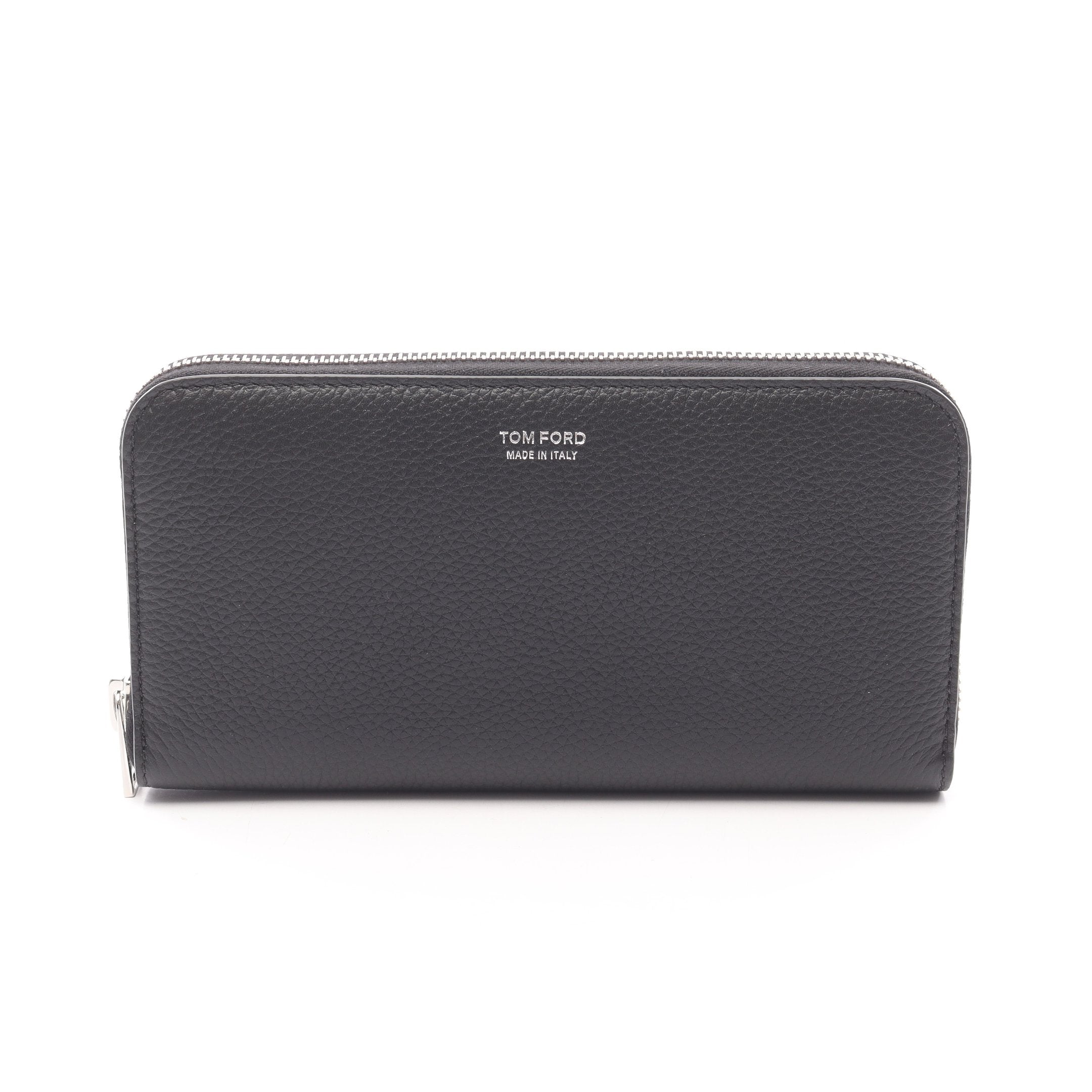 ラウンドファスナー長財布 レザー ブラック ロゴ トムフォード – RECLO