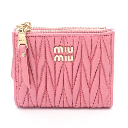 MATELASSE'MIU マテラッセ 二つ折り財布 レザー ピンク ミュウミュウ 財布・小物 miu miu
