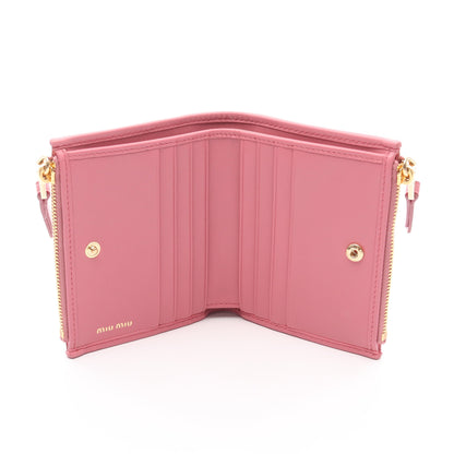 MATELASSE'MIU マテラッセ 二つ折り財布 レザー ピンク ミュウミュウ 財布・小物 miu miu