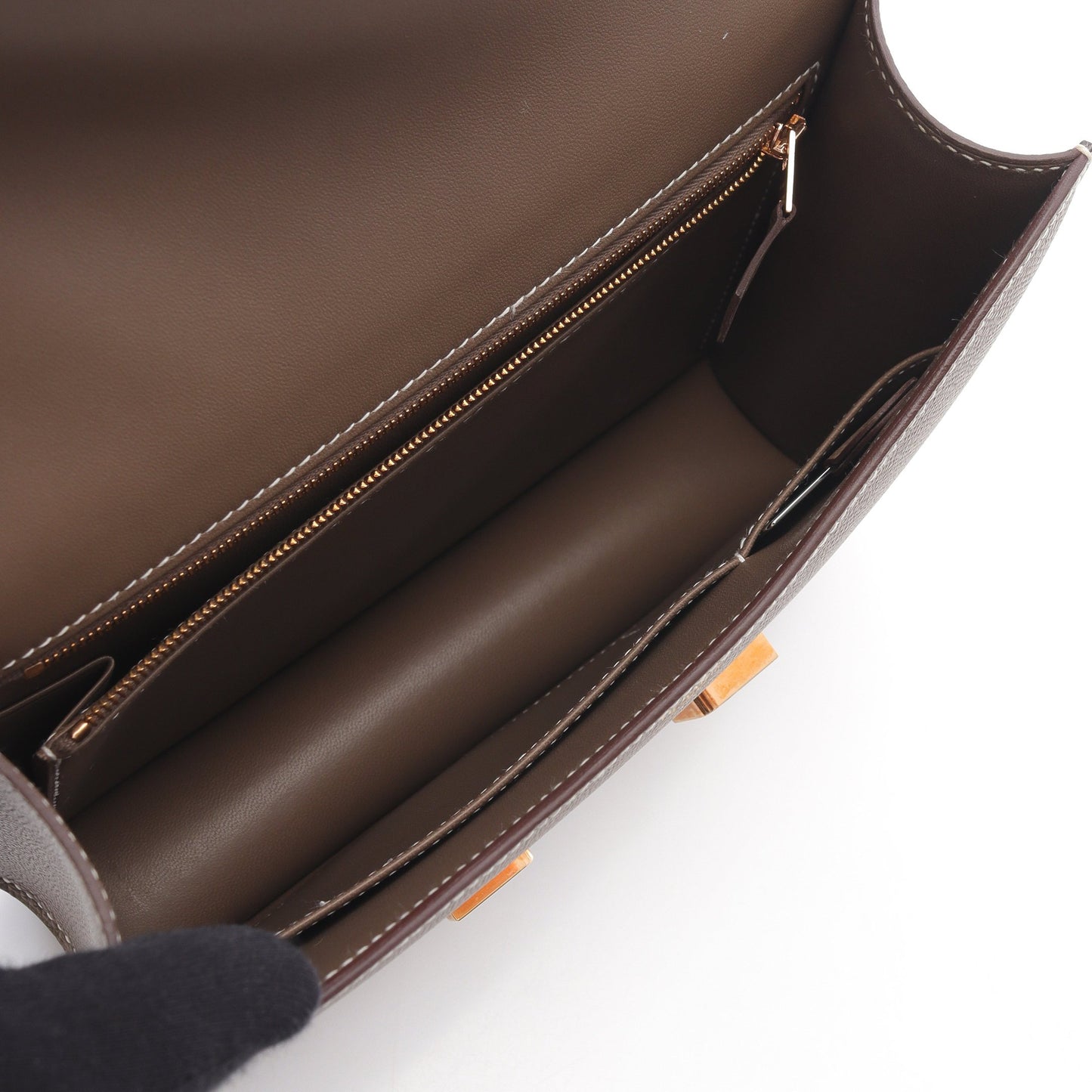 コンスタンス24 エトゥープ ショルダーバッグ ヴォーエプソン グレーブラウン ピンクゴールド金具 B刻印 エルメス バッグ HERMES