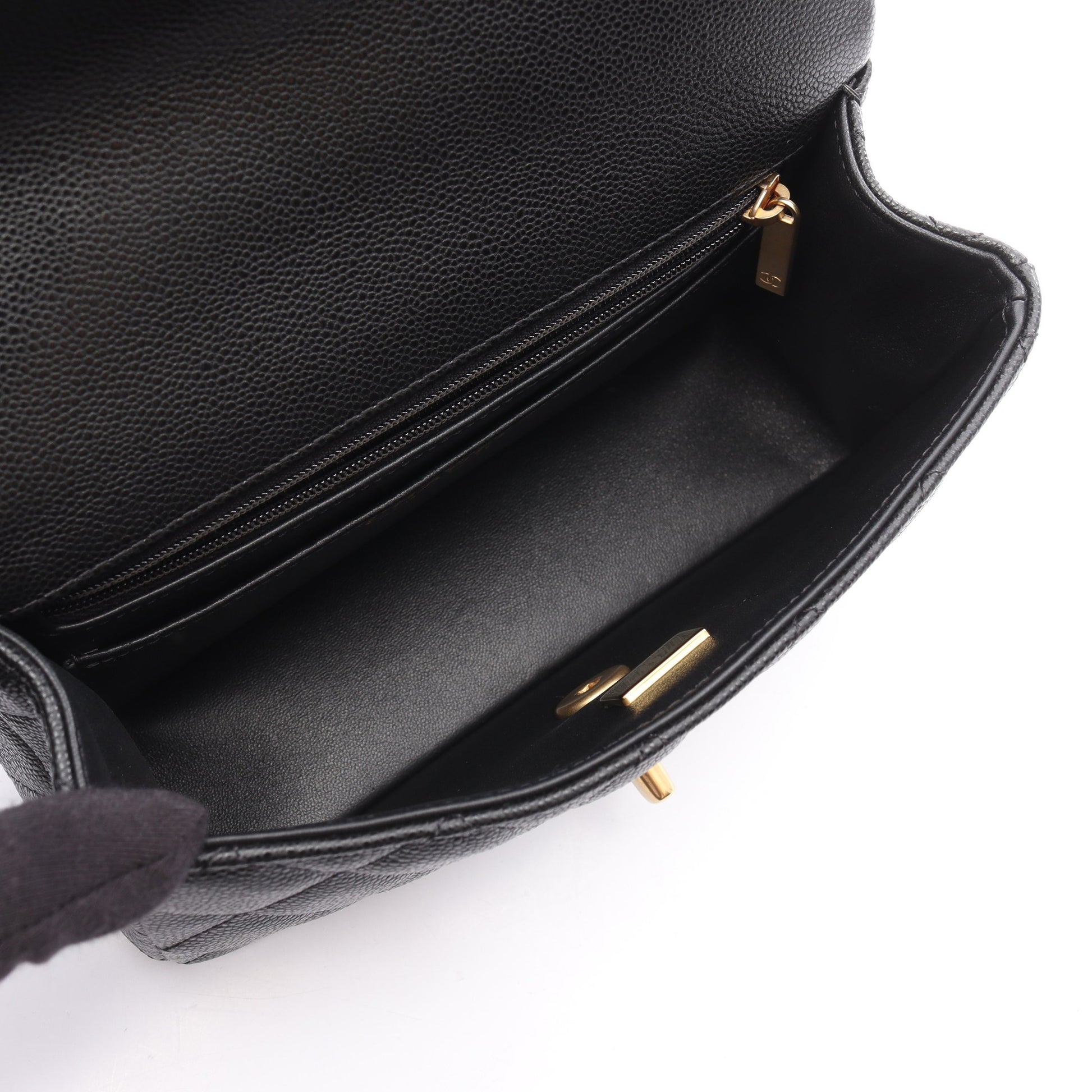 マトラッセ トップハンドル チェーンショルダーバッグ キャビアスキン ブラック ゴールド金具 2WAY シャネル バッグ CHANEL
