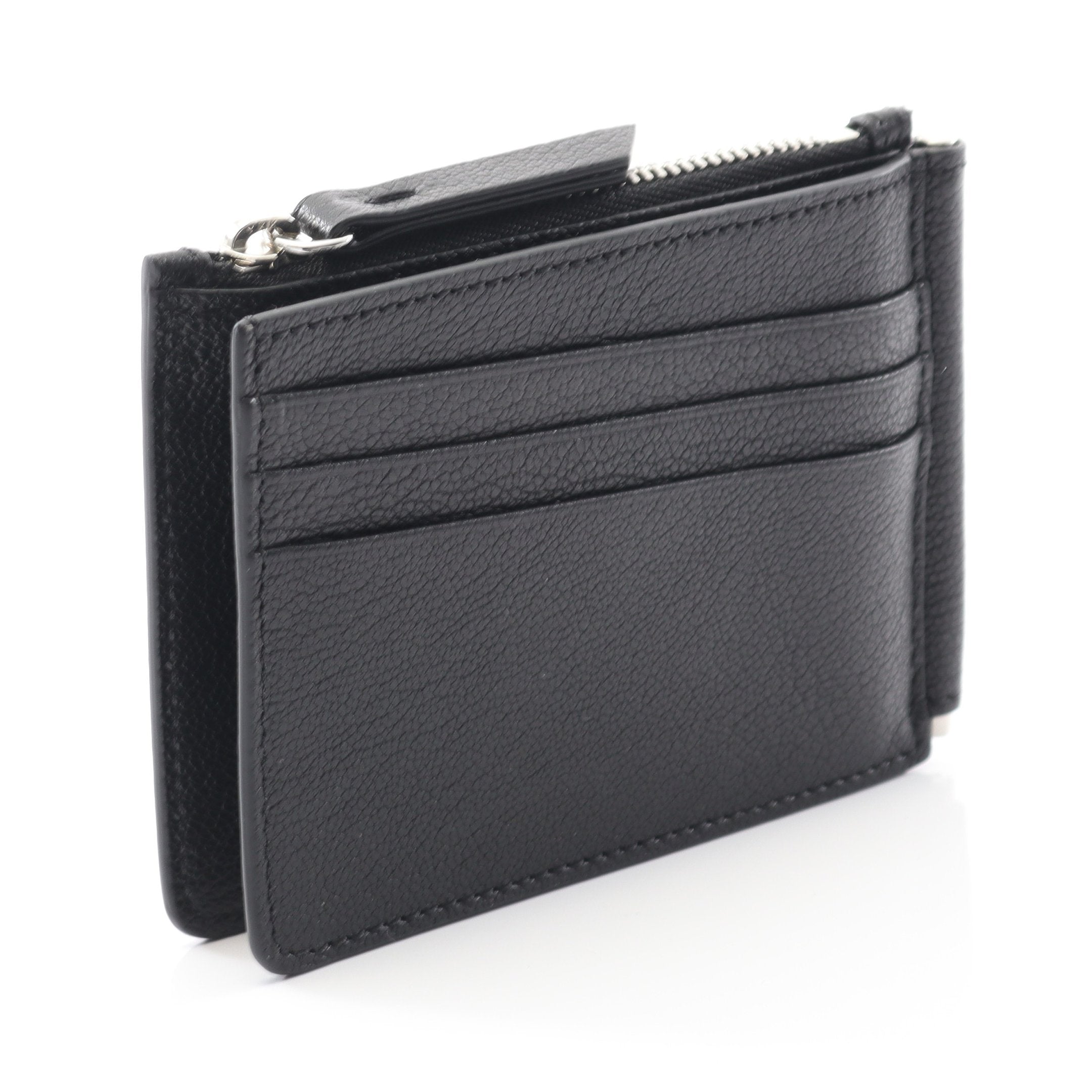 二つ折り財布 レザー ブラック マネークリップ付き メゾンマルジェラ