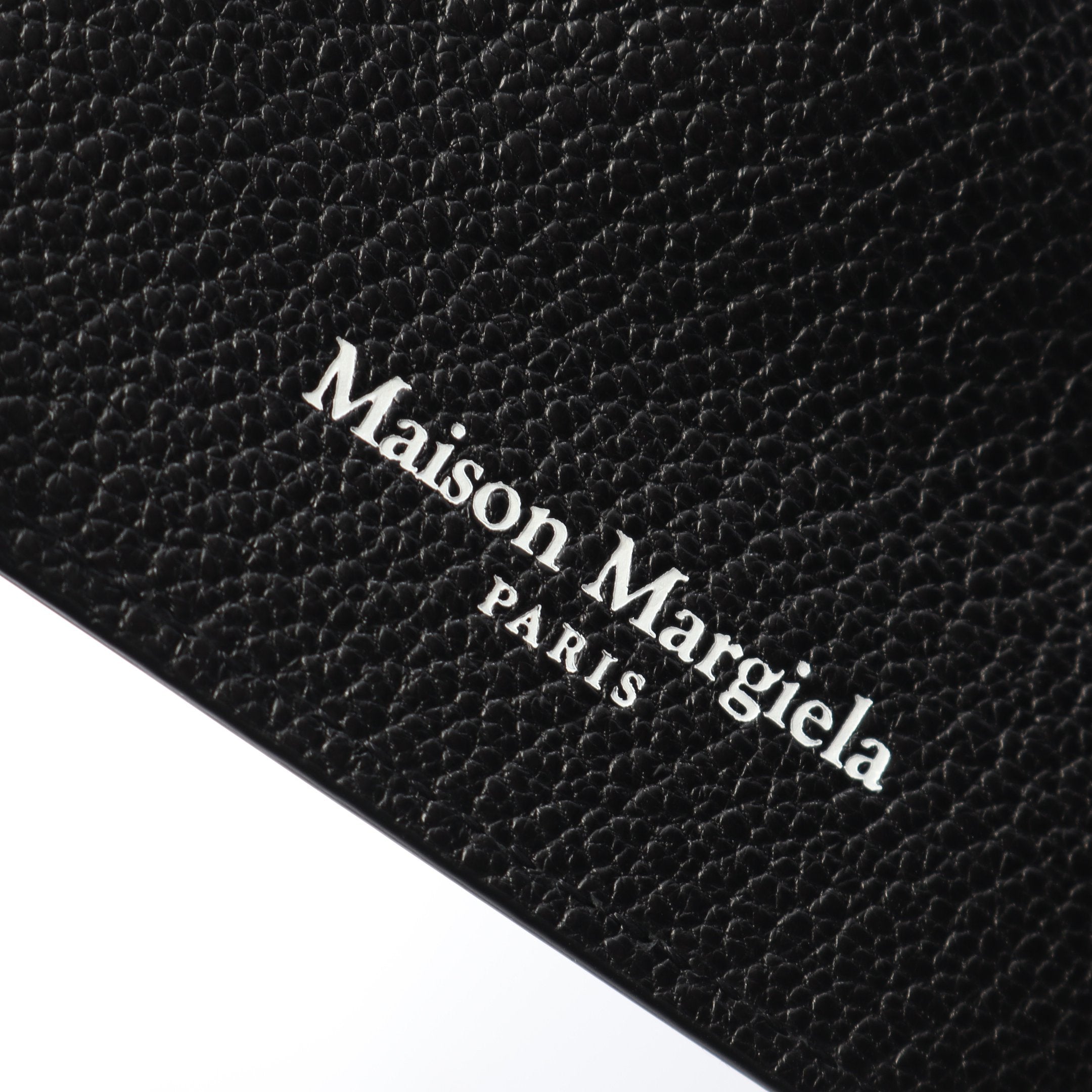 二つ折り財布 レザー ブラック マネークリップ付き メゾンマルジェラ