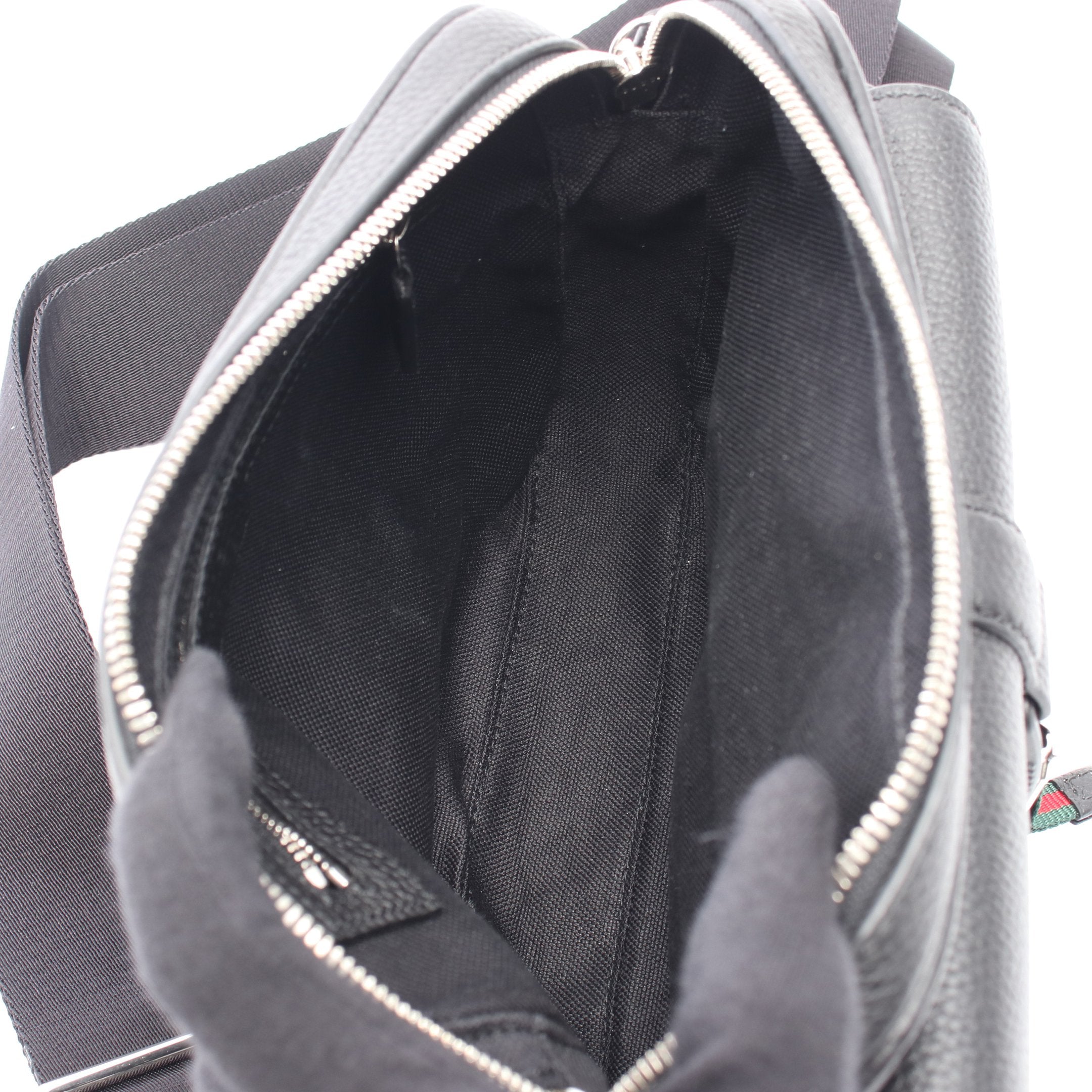 ウェブ ストライプ ショルダーバッグ レザー ブラック グッチ – RECLO