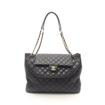 マトラッセ チェーンショルダーバッグ チェーントートバッグ キャビアスキン ブラック ゴールド金具 シャネル バッグ CHANEL