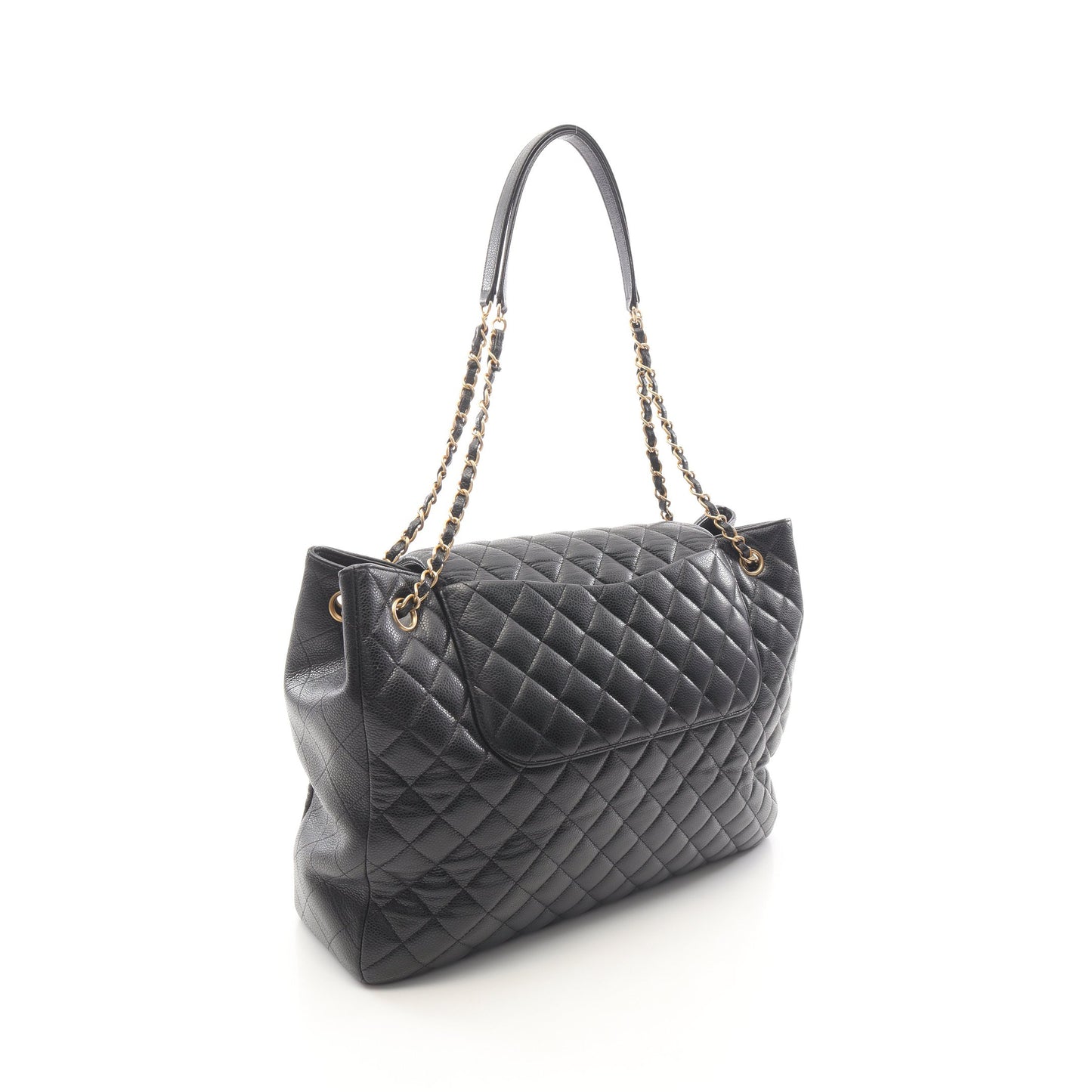 マトラッセ チェーンショルダーバッグ チェーントートバッグ キャビアスキン ブラック ゴールド金具 シャネル バッグ CHANEL