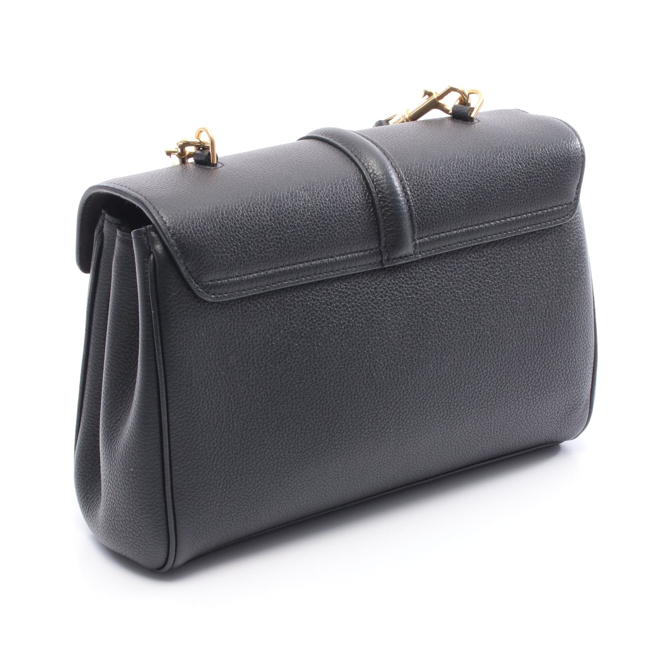 YM/1272 CELINE セリーヌ ブラック レザー ショルダーバッグ ティーンソフト16 ショルダーバッグ レザー ブラック セリーヌ – RECLO