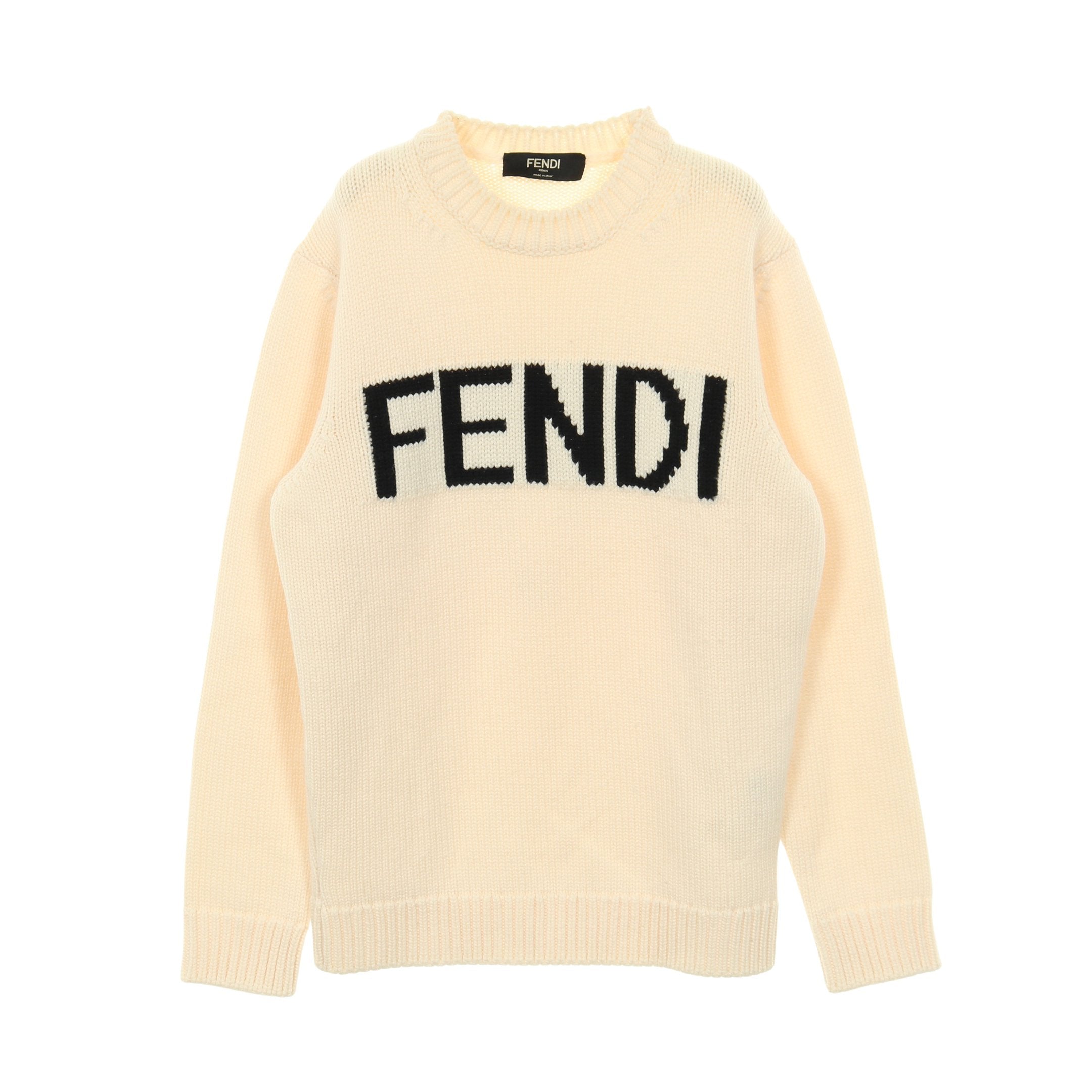ロゴ ニット ウール アイボリー フェンディ – RECLO