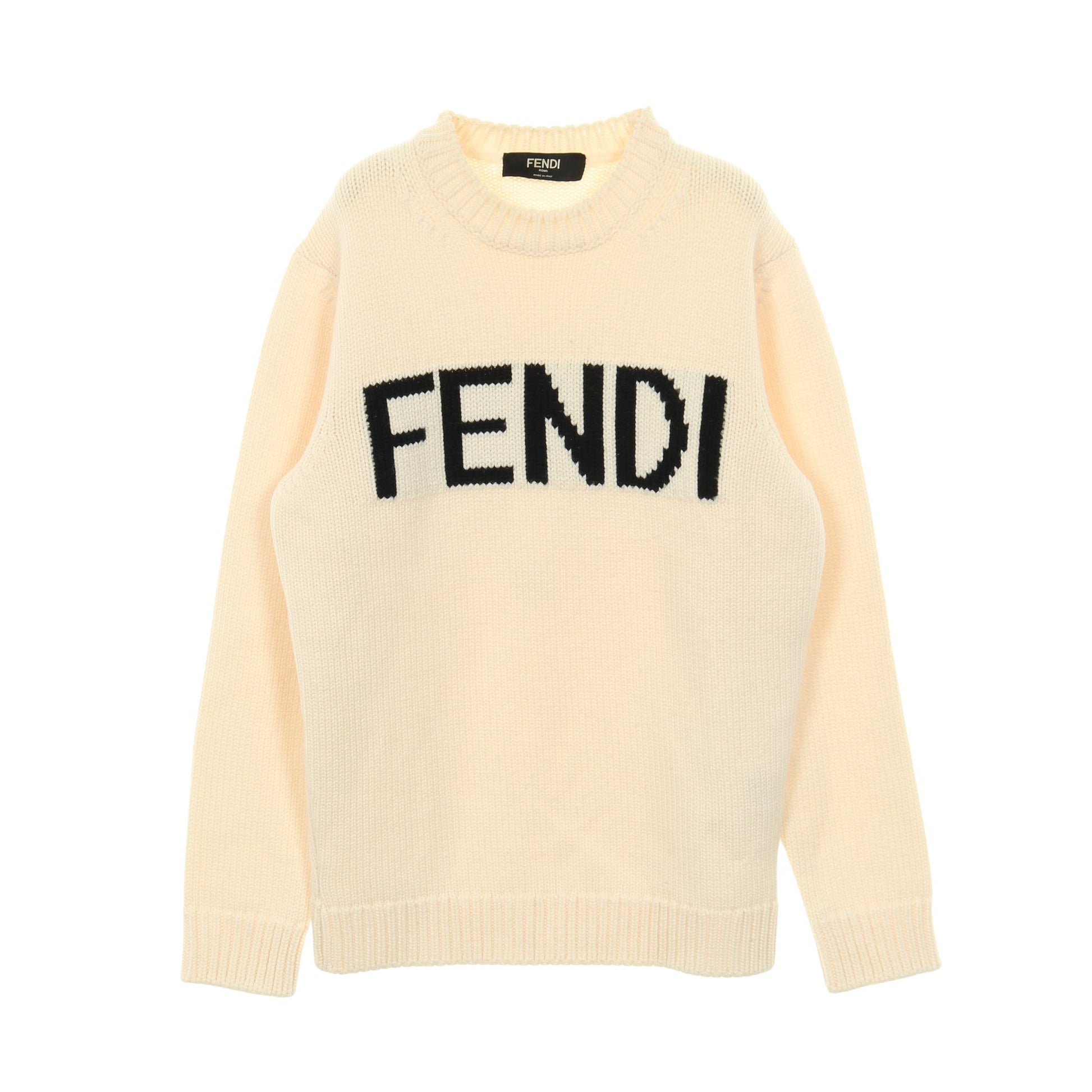 ロゴ ニット ウール アイボリー フェンディ トップス FENDI