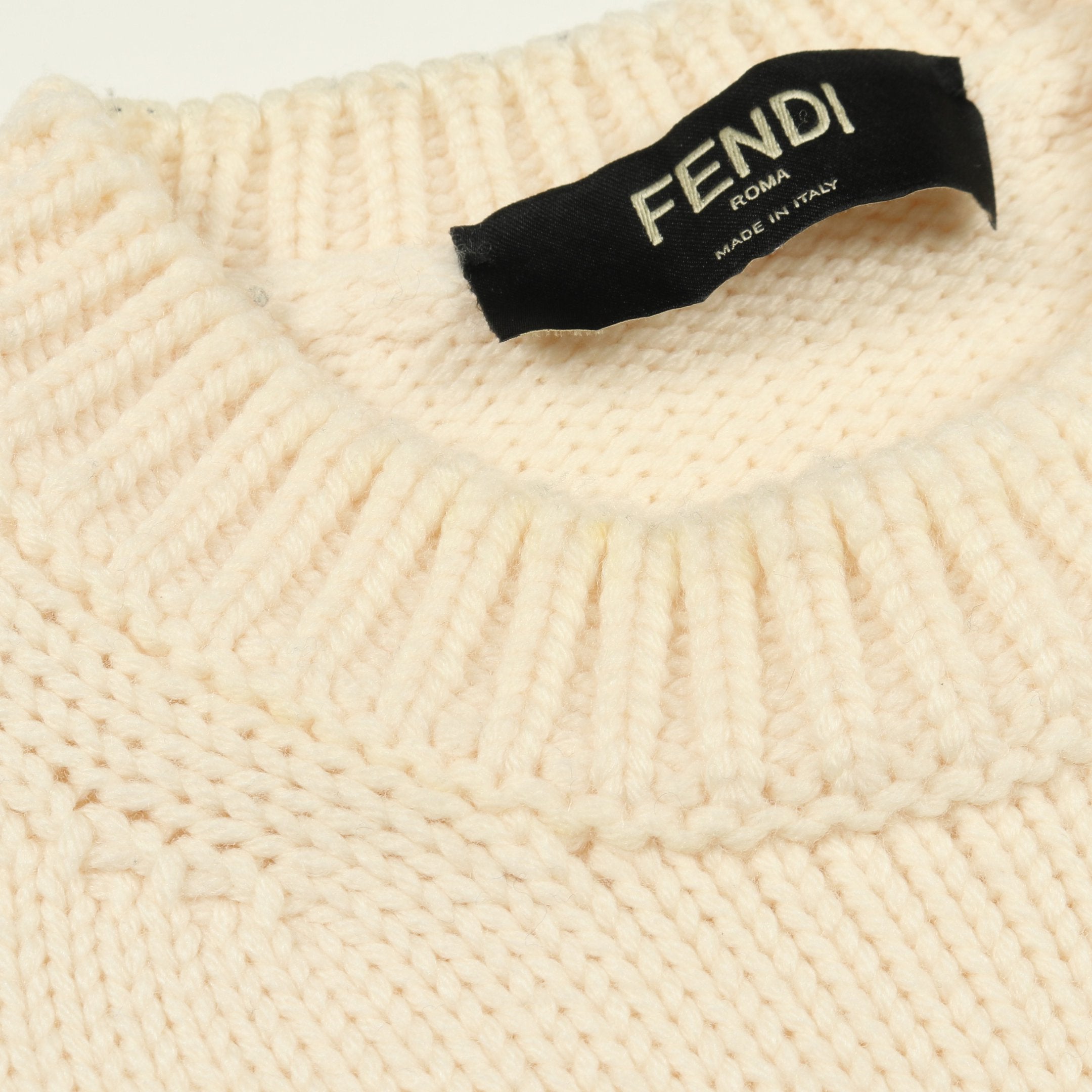 ロゴ ニット ウール アイボリー フェンディ – RECLO