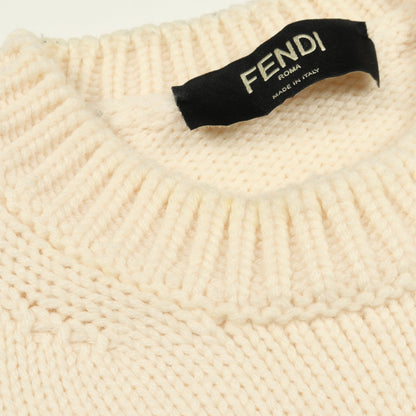 ロゴ ニット ウール アイボリー フェンディ トップス FENDI