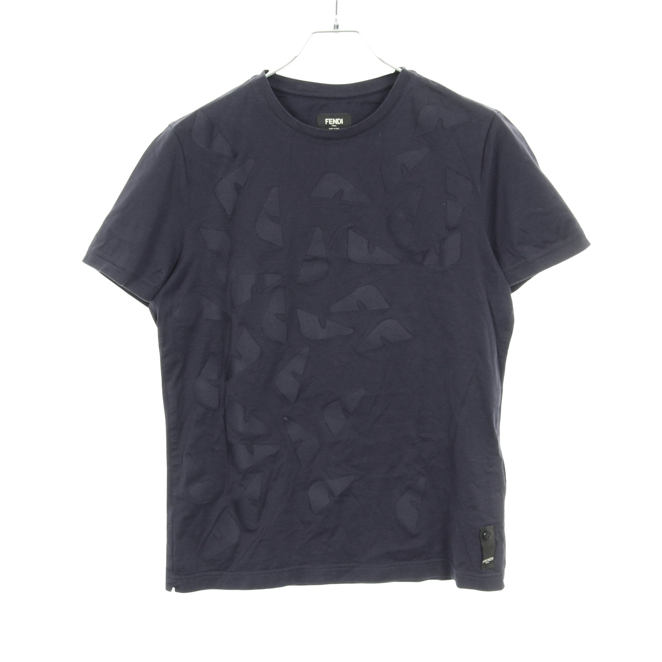 モンスター Tシャツ クルーネック 半袖 コットン ネイビー フェンディ