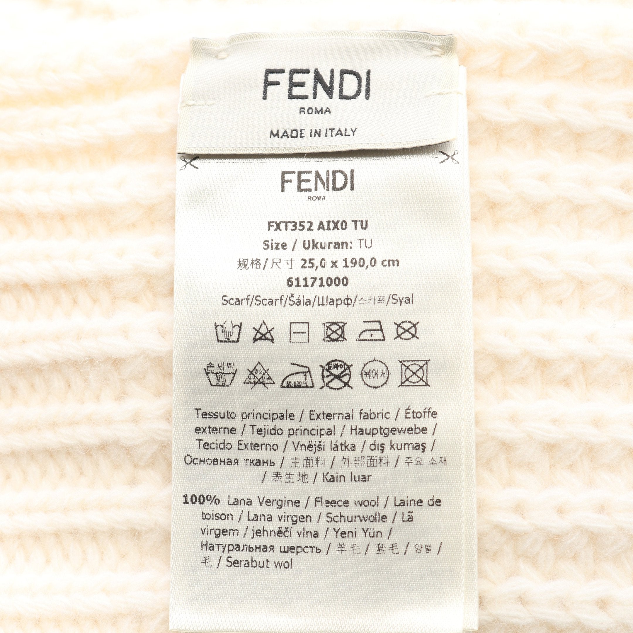 マフラー ロゴ ウール アイボリー フェンディ – RECLO