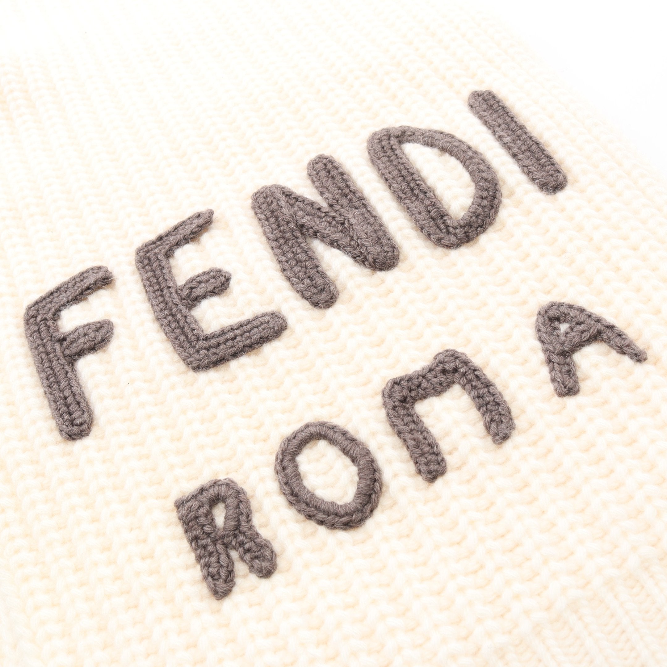 マフラー ロゴ ウール アイボリー フェンディ – RECLO