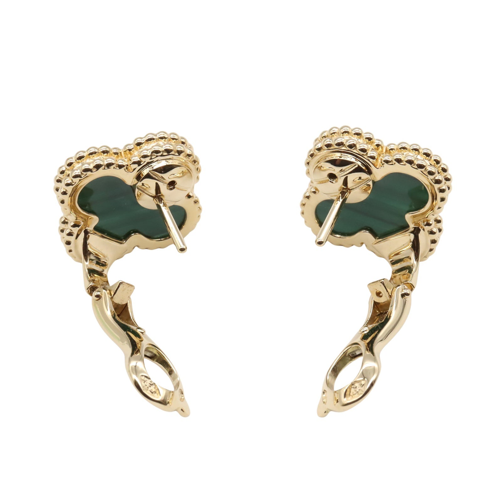 ヴィンテージアルハンブラ ピアス マラカイト ピアス K18（イエロー