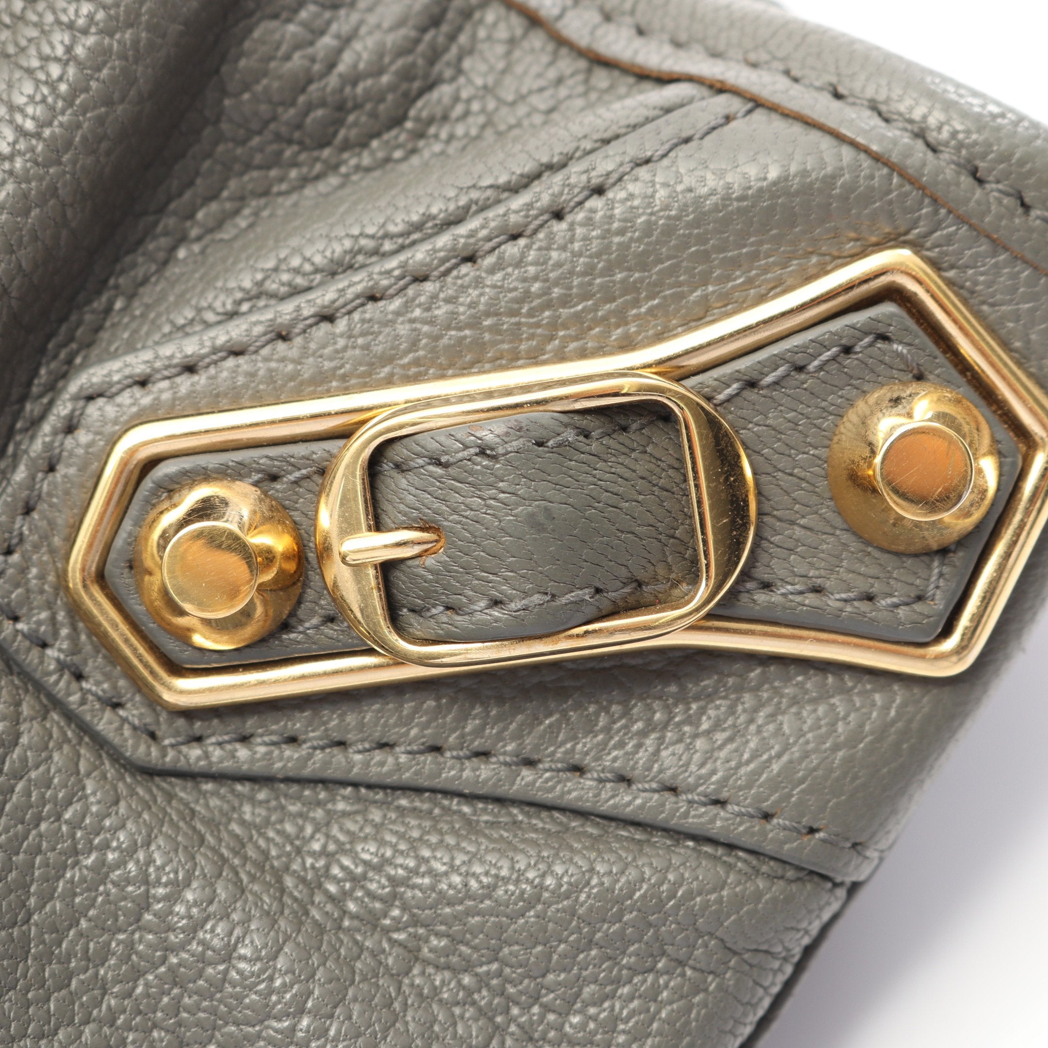 クラシック メタリック エッジ ミニ シティ ハンドバッグ レザー