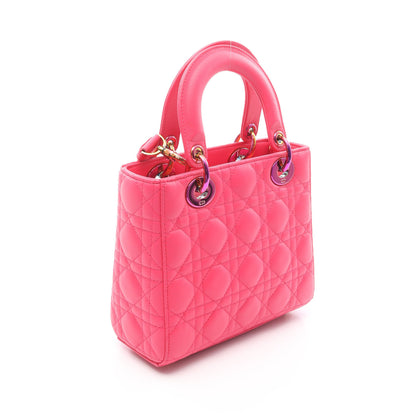 レディディオール スモール カナージュ ハンドバッグ レザー ピンクパープル 2WAY クリスチャンディオール バッグ Christian Dior