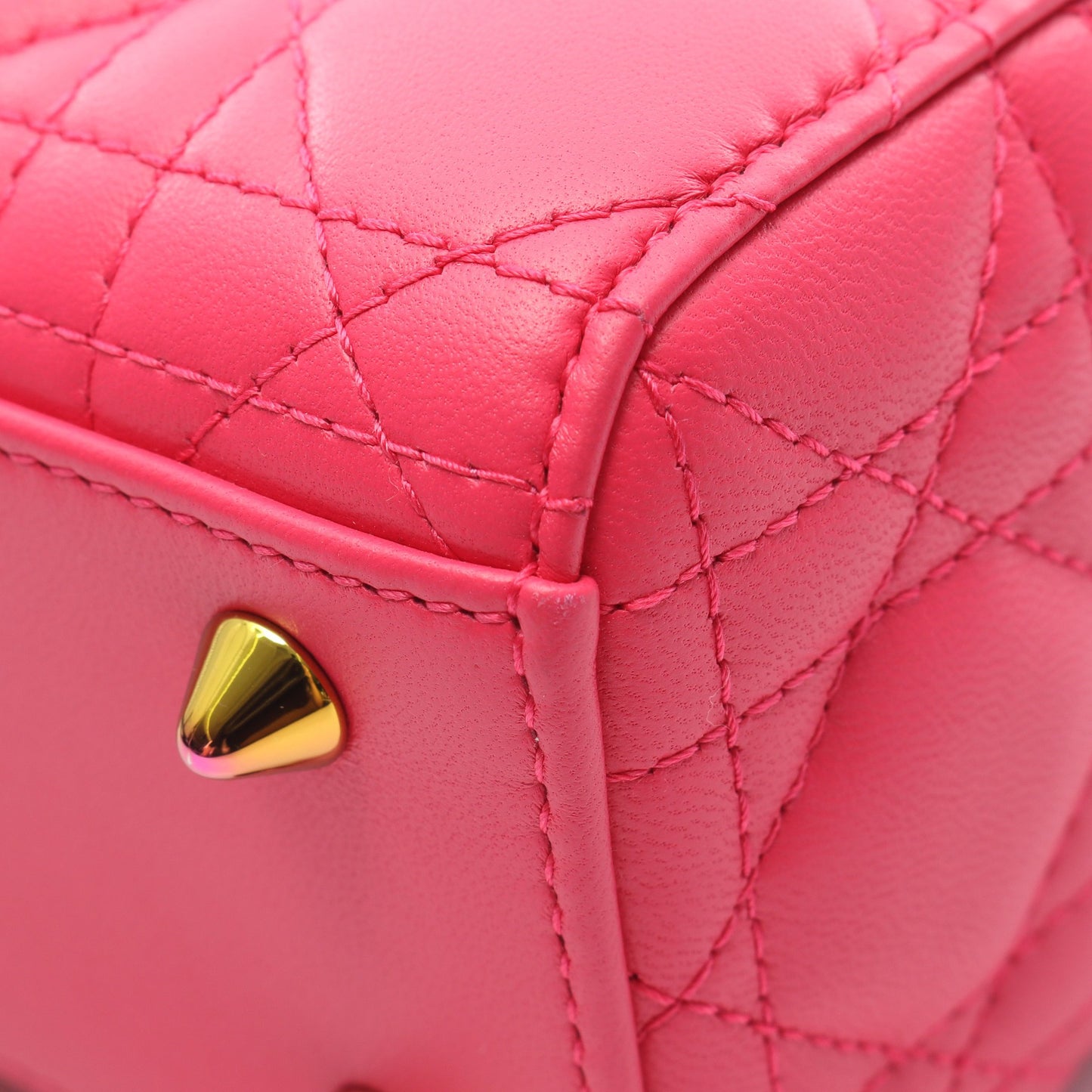 レディディオール スモール カナージュ ハンドバッグ レザー ピンクパープル 2WAY クリスチャンディオール バッグ Christian Dior