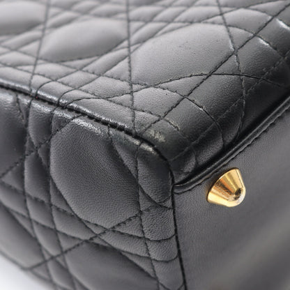 レディディオール ラージ カナージュ ハンドバッグ レザー ブラック 2WAY クリスチャンディオール バッグ Christian Dior