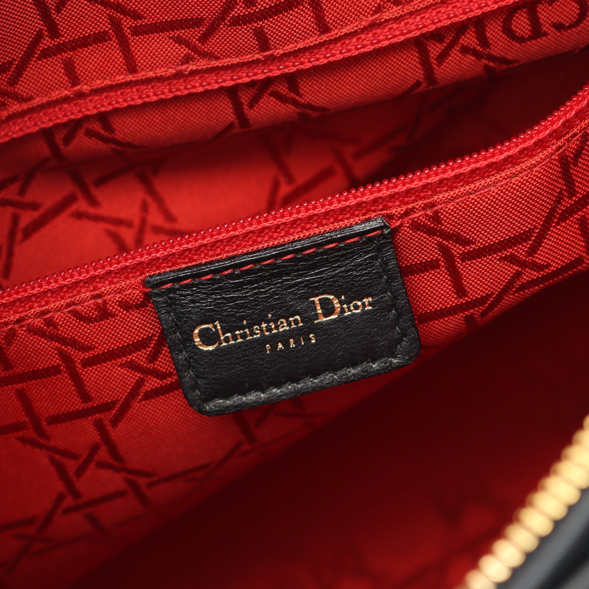 レディディオール ラージ カナージュ ハンドバッグ レザー ブラック 2WAY クリスチャンディオール バッグ Christian Dior
