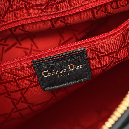 レディディオール ラージ カナージュ ハンドバッグ レザー ブラック 2WAY クリスチャンディオール バッグ Christian Dior