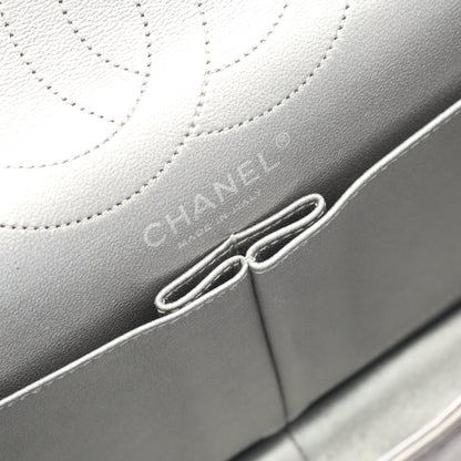2.55 マトラッセ Wフラップ Wチェーンショルダーバッグ レザー シルバー シルバー金具 シャネル バッグ CHANEL