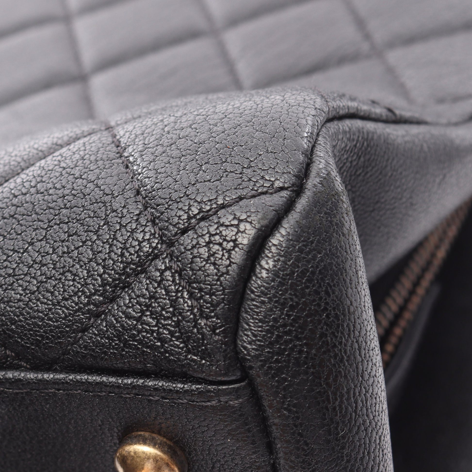 マトラッセ チェーンハンドバッグ レザー ブラック ゴールド金具 2WAY シャネル バッグ CHANEL