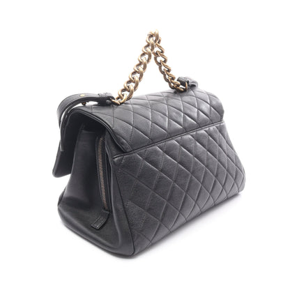 マトラッセ チェーンハンドバッグ レザー ブラック ゴールド金具 2WAY シャネル バッグ CHANEL