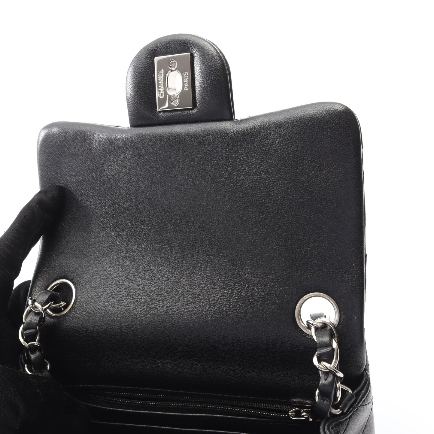 ミニマトラッセ チェーンショルダーバッグ ラムスキン ブラック シルバー金具 シャネル バッグ CHANEL