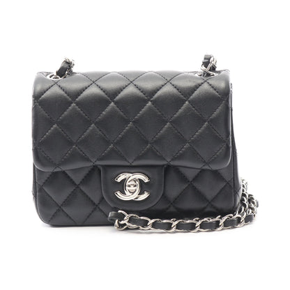 ミニマトラッセ チェーンショルダーバッグ ラムスキン ブラック シルバー金具 シャネル バッグ CHANEL