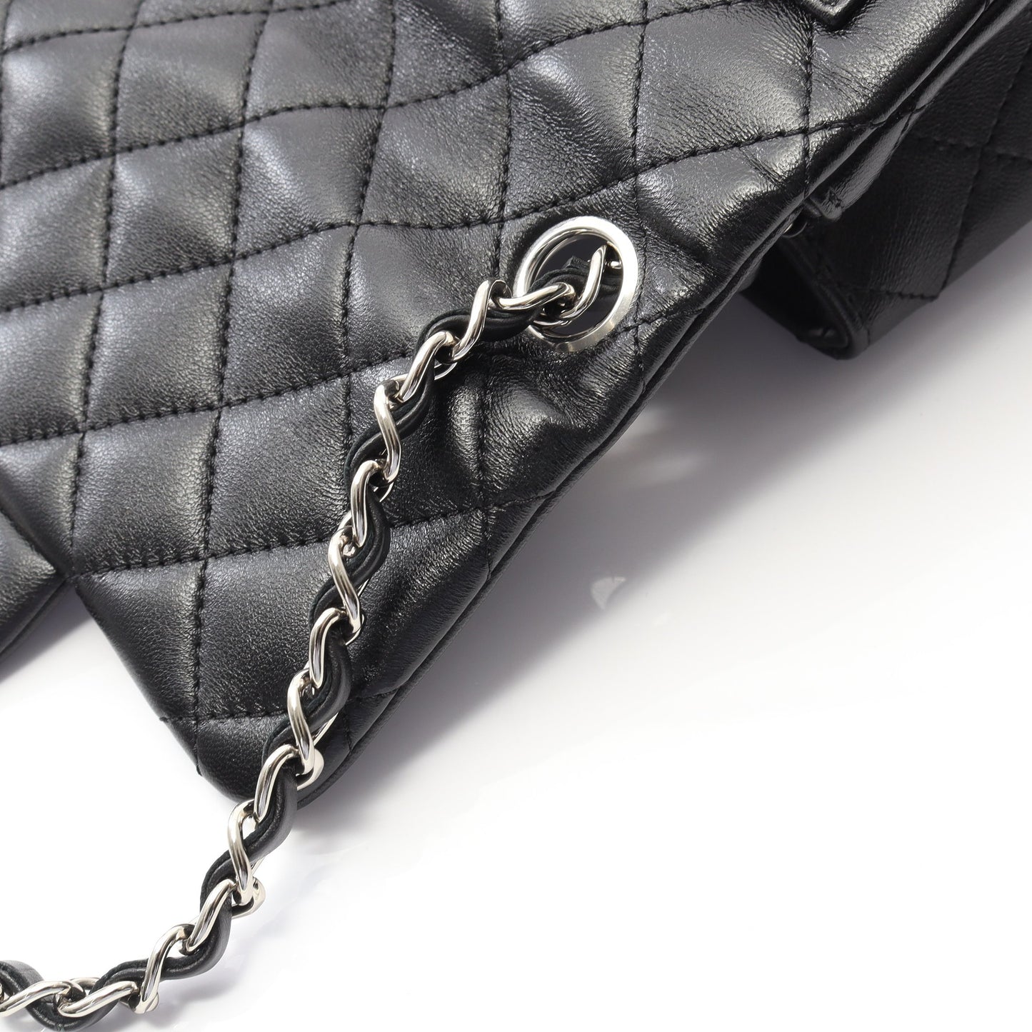 ミニマトラッセ チェーンショルダーバッグ ラムスキン ブラック シルバー金具 シャネル バッグ CHANEL