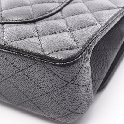 マトラッセ Wフラップ Wチェーンショルダーバッグ キャビアスキン ブラック ゴールド金具 シャネル バッグ CHANEL