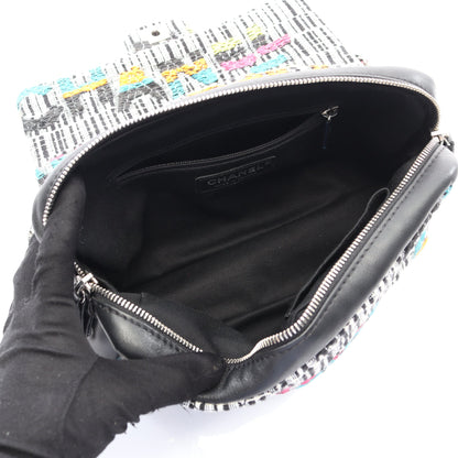 マトラッセ チェーンショルダーバッグ ツイード レザー ホワイト ブラック マルチカラー シルバー金具 シャネル バッグ CHANEL