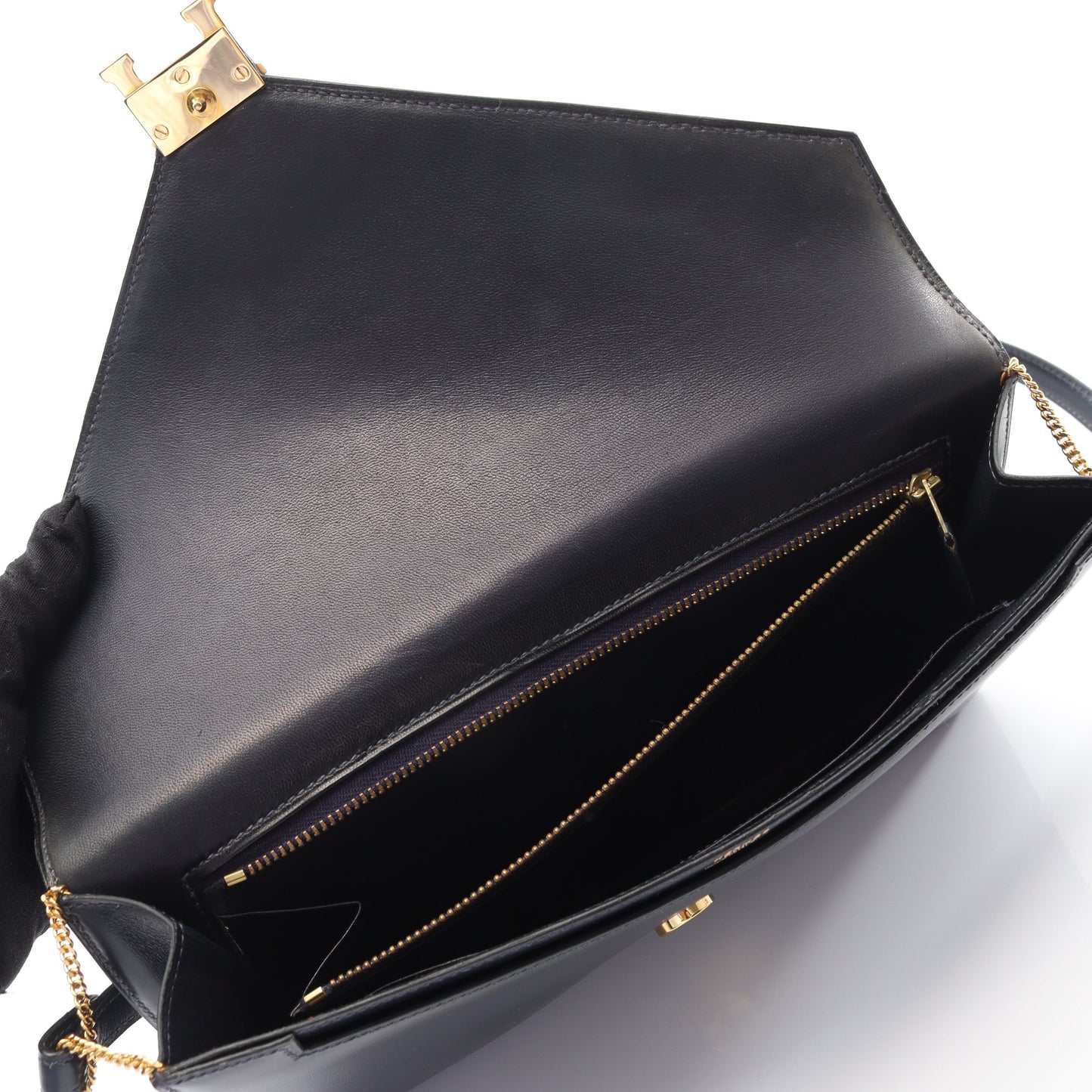 リディ ブルーインディゴ ショルダーバッグ ボックスカーフ ネイビー ゴールド金具 ○P刻印 エルメス バッグ HERMES