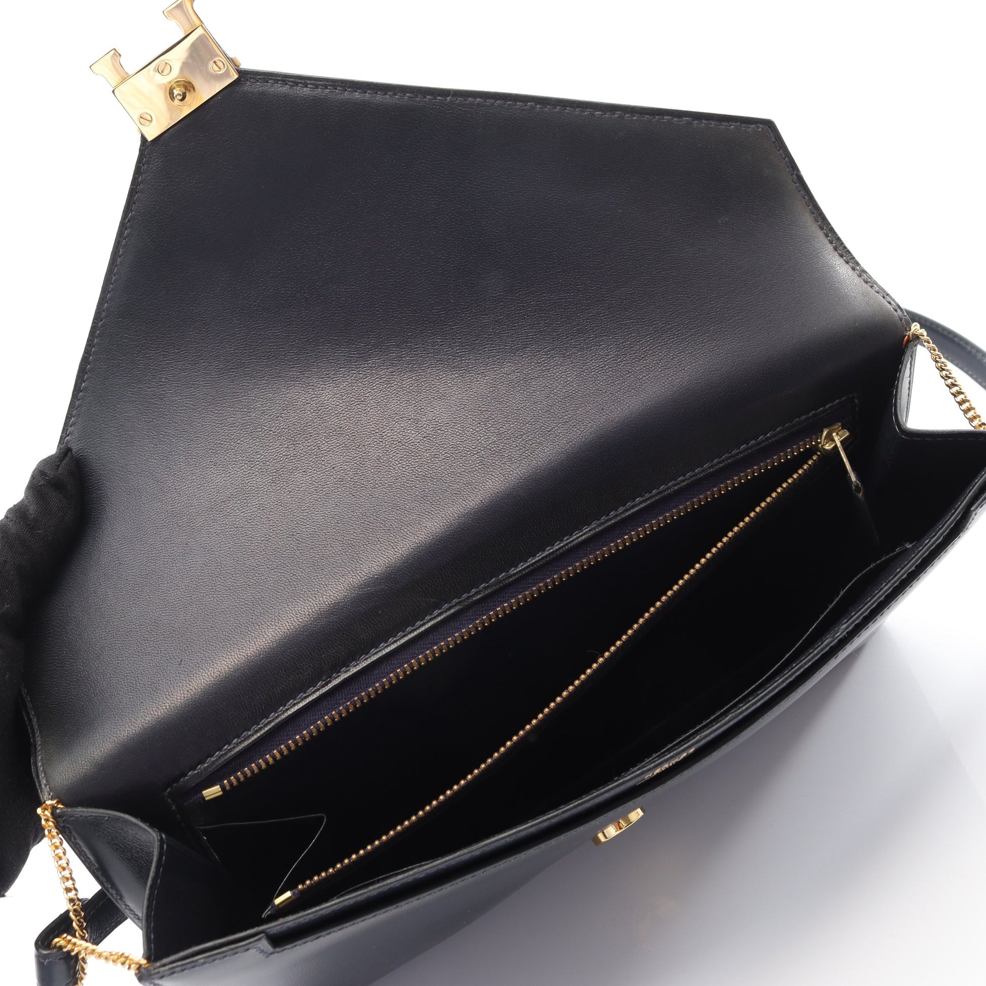 リディ ブルーインディゴ ショルダーバッグ ボックスカーフ ネイビー ゴールド金具 ○P刻印 エルメス バッグ HERMES