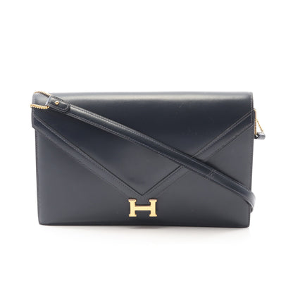 リディ ブルーインディゴ ショルダーバッグ ボックスカーフ ネイビー ゴールド金具 ○P刻印 エルメス バッグ HERMES