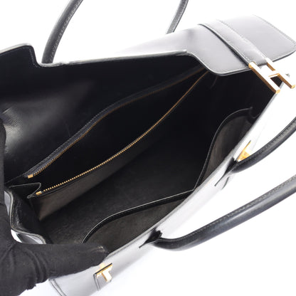 ドラッグ30 ハンドバッグ ボックスカーフ ブラック ゴールド金具 ○G刻印 エルメス バッグ HERMES