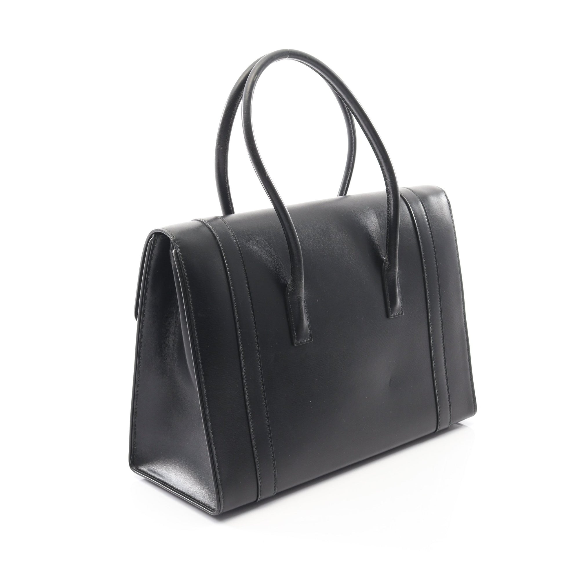 ドラッグ30 ハンドバッグ ボックスカーフ ブラック ゴールド金具 ○G刻印 エルメス バッグ HERMES