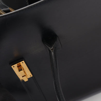 ドラッグ30 ハンドバッグ ボックスカーフ ブラック ゴールド金具 ○G刻印 エルメス バッグ HERMES