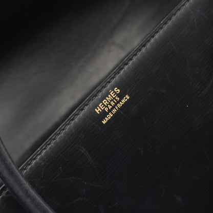 ドラッグ30 ハンドバッグ ボックスカーフ ブラック ゴールド金具 ○G刻印 エルメス バッグ HERMES