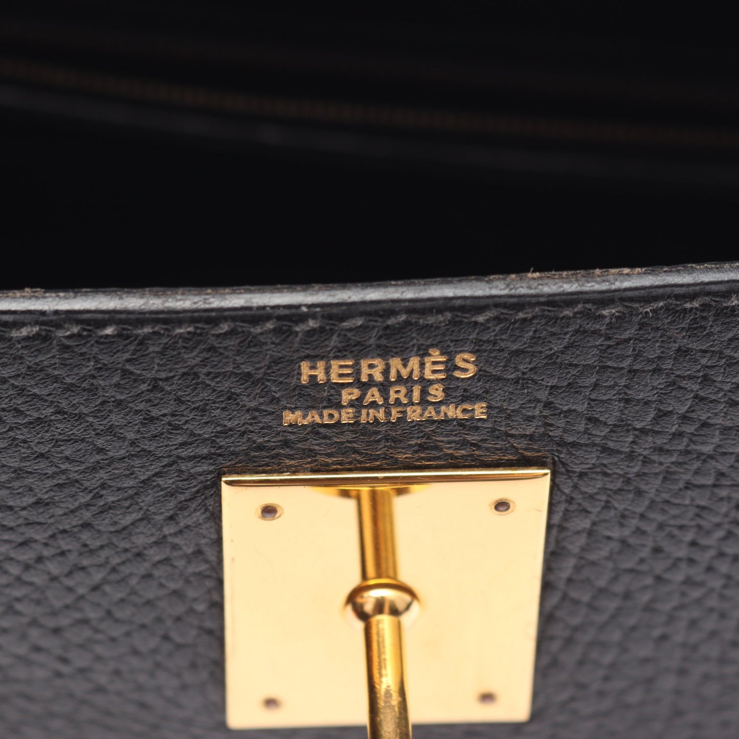 ケリー32 ハンドバッグ アルデンヌ ブラック ゴールド金具 外縫い ○Y刻印 エルメス バッグ HERMES