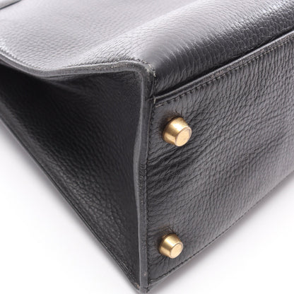 ケリー32 ハンドバッグ アルデンヌ ブラック ゴールド金具 外縫い ○Y刻印 エルメス バッグ HERMES