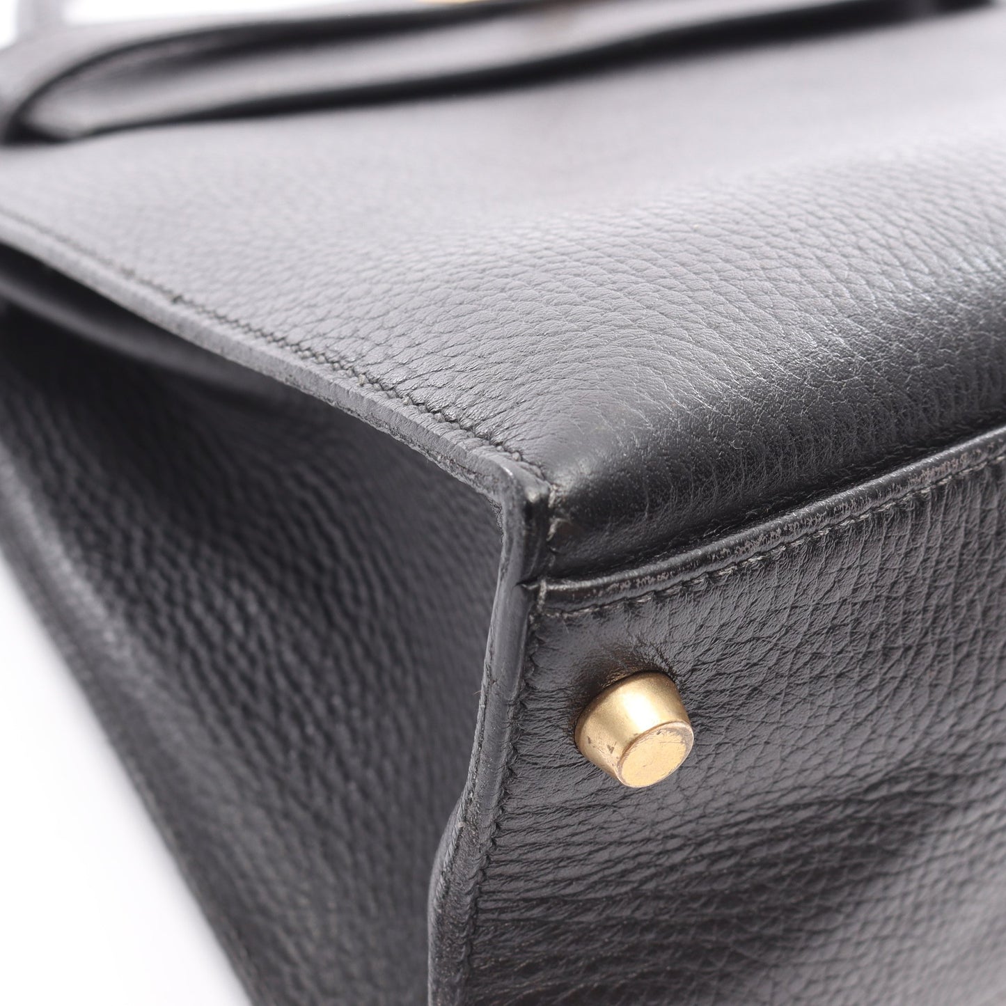 ケリー32 ハンドバッグ アルデンヌ ブラック ゴールド金具 外縫い ○Y刻印 エルメス バッグ HERMES