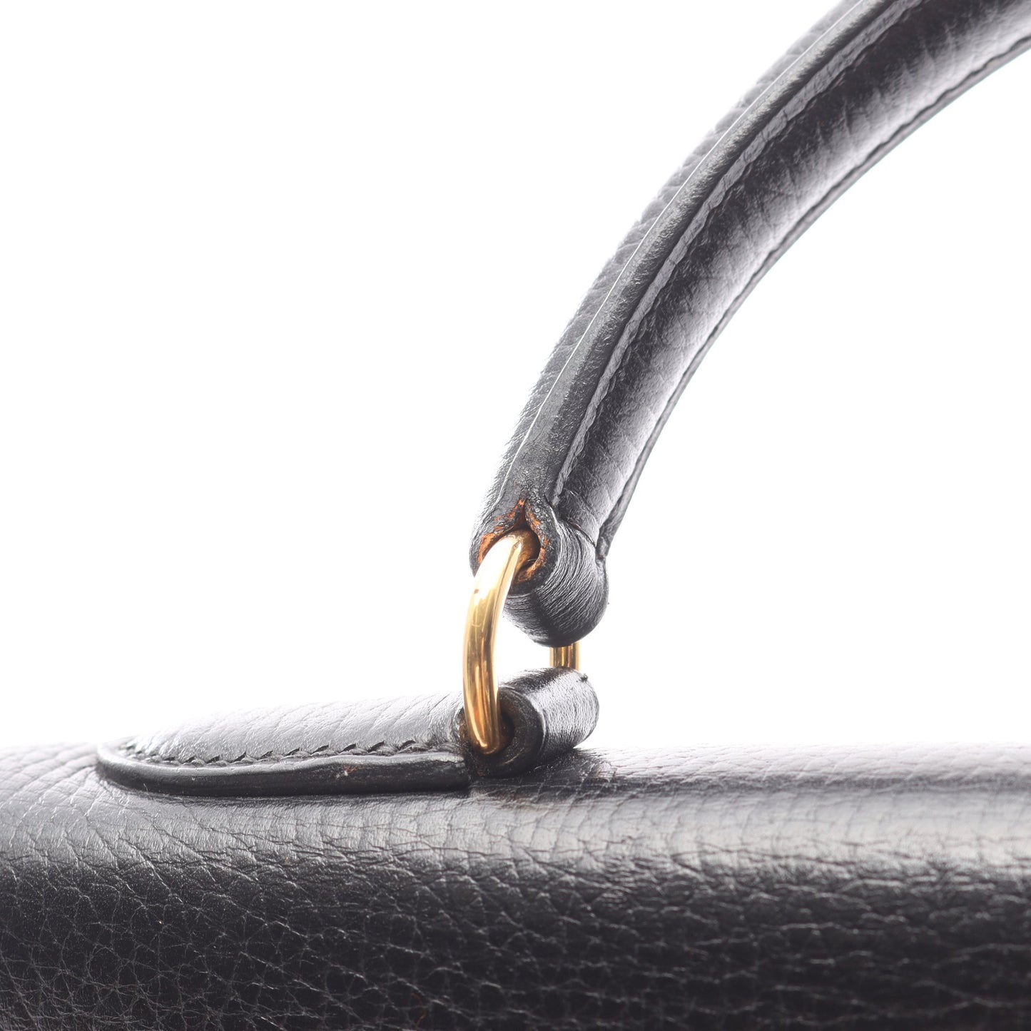 ケリー32 ハンドバッグ アルデンヌ ブラック ゴールド金具 外縫い ○Y刻印 エルメス バッグ HERMES
